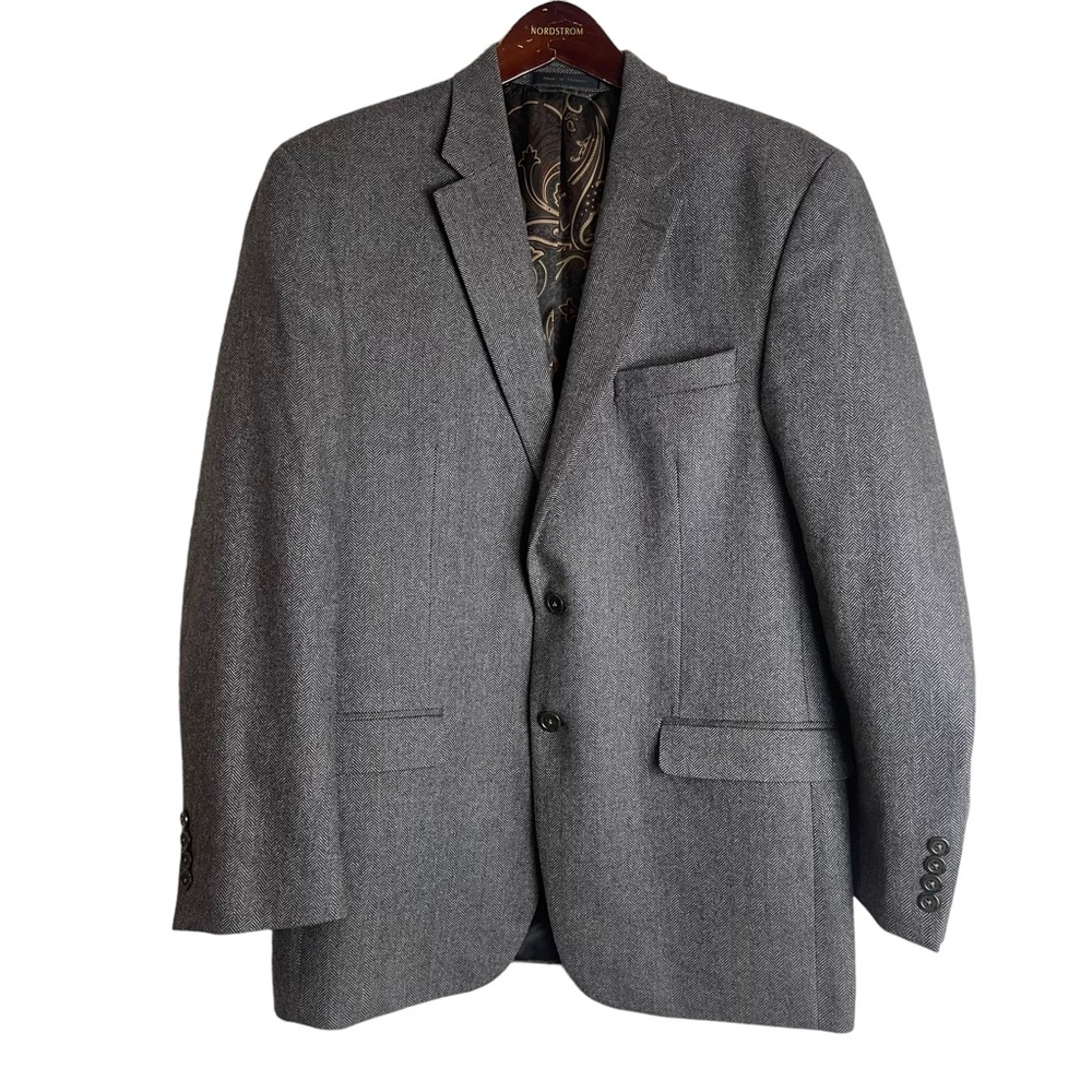 LAUREN RALPH LAUREN Men’s Brown Herringbone Blazer 41R Cashmere Wool Sportscoat